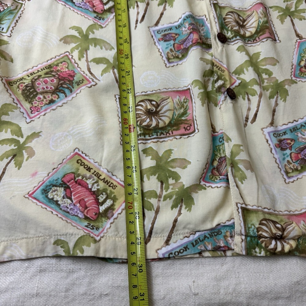 Kahala Shirt Mens XL Pale Yellow PalmTrees Hawaiian Aloha Popover Beach Vacation - Picture 6 of 9